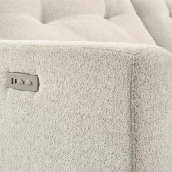 Power Recliner Loveseat and Right-Facing Chaise with Storage - Beige