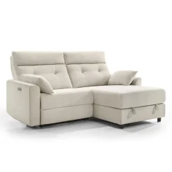Power Recliner Loveseat and Right-Facing Chaise with Storage - Beige