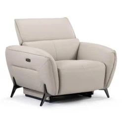 Power Recliner with Adjustable Headrest - Genuine Leather