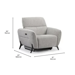 Power Recliner with Adjustable Headrest - Fabric