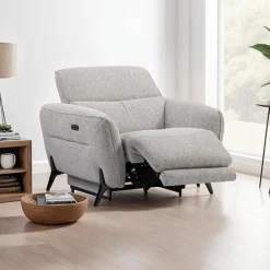Power Recliner with Adjustable Headrest - Fabric