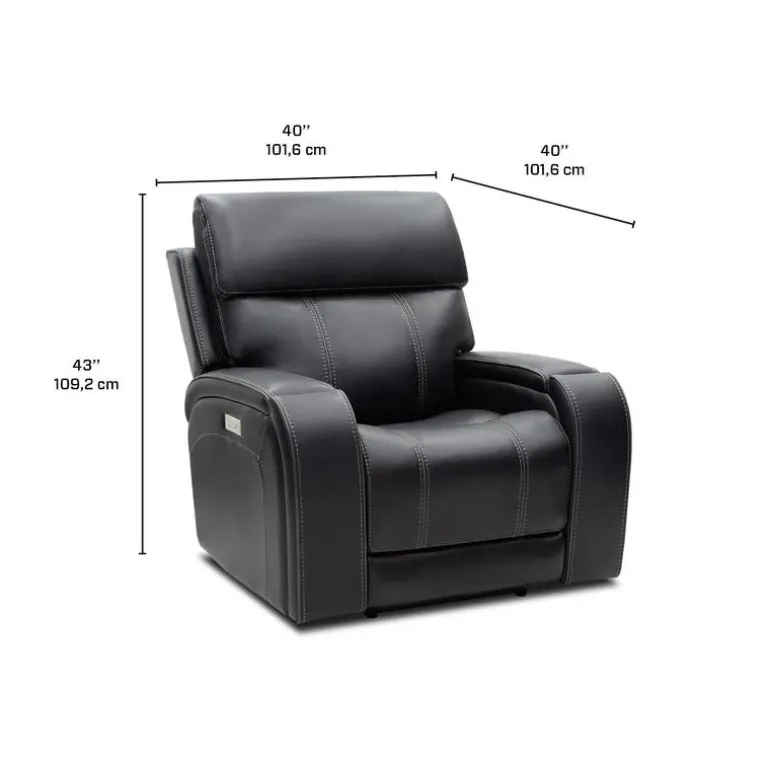 Power Recliner with Adjustable Headrest, Retractable Controls and Immersive Sound System