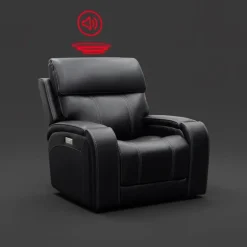 Power Recliner with Adjustable Headrest, Retractable Controls and Immersive Sound System