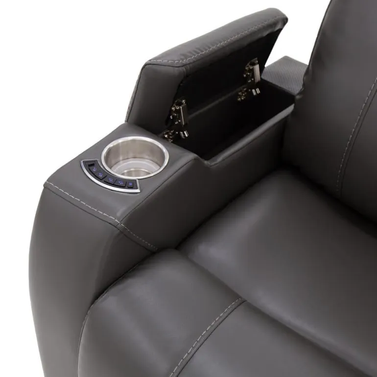 Power Recliner with Built-In Audio System - Grey