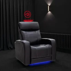 Power Recliner with Built-In Audio System - Black
