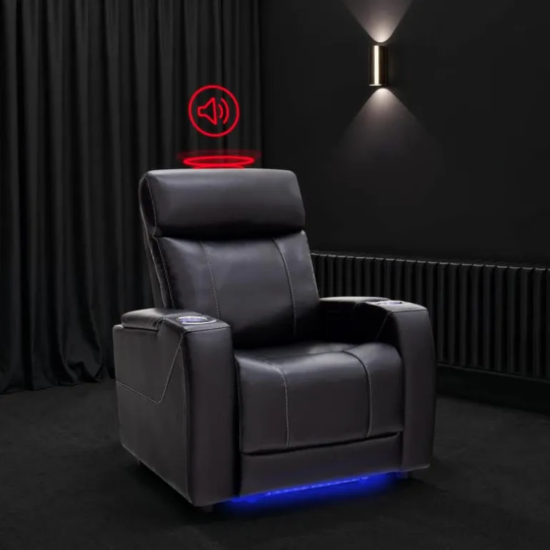 Power Recliner with Built-In Audio System - Black