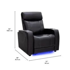 Power Recliner with Built-In Audio System - Black