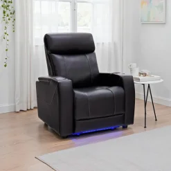 Power Recliner with Built-In Audio System - Black