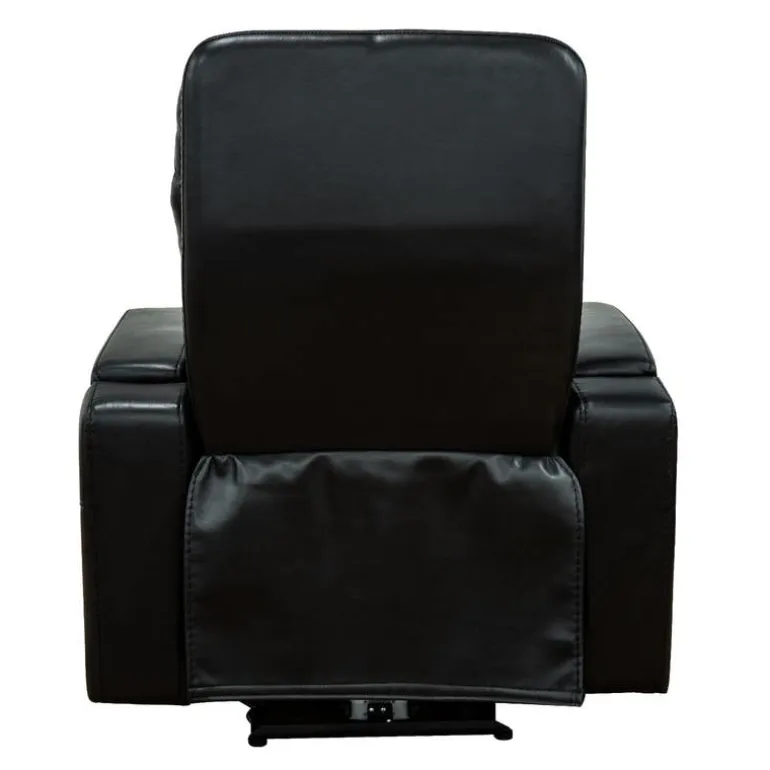 Power Recliner with Storage, Cup Holders and LED Lighting - Black