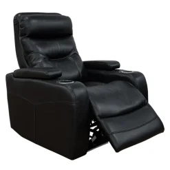 Power Recliner with Storage, Cup Holders and LED Lighting - Black