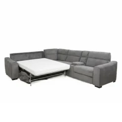 Power Reclining Grey Sleeper Sectional with Console - 6 pcs