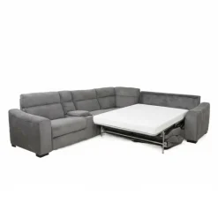 Power Reclining Grey Sleeper Sectional with Console - 6 pcs