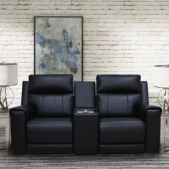 Power Reclining Loveseat with Massage, Heat, Console, and Built-In Sound System