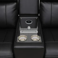 Power Reclining Loveseat with Massage, Heat, Console, and Built-In Sound System