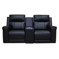 Power Reclining Loveseat with Massage, Heat, Console, and Built-In Sound System