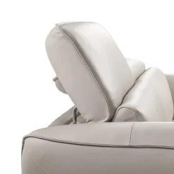 Power Reclining Loveseat with Adjustable Headrests - Genuine Leather