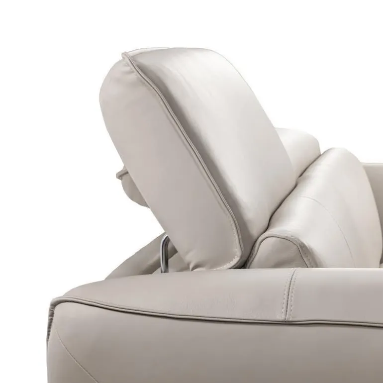 Power Reclining Loveseat with Adjustable Headrests - Genuine Leather