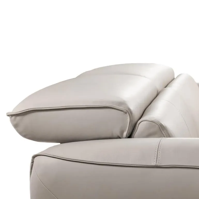 Power Reclining Loveseat with Adjustable Headrests - Genuine Leather