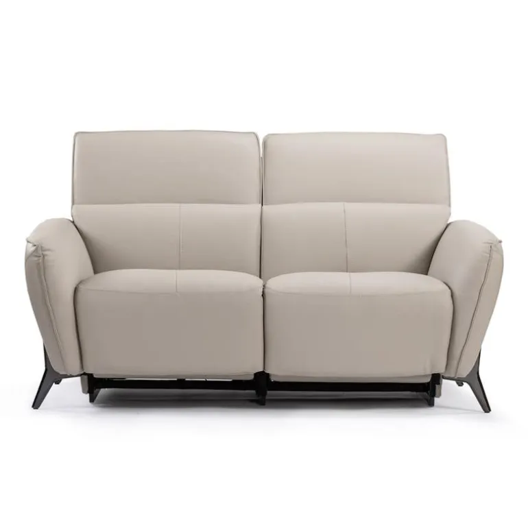 Power Reclining Loveseat with Adjustable Headrests - Genuine Leather