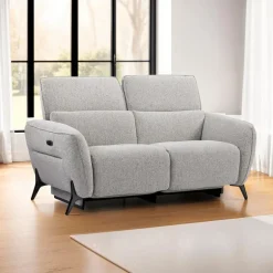 Power Reclining Loveseat with Adjustable Headrests - Fabric