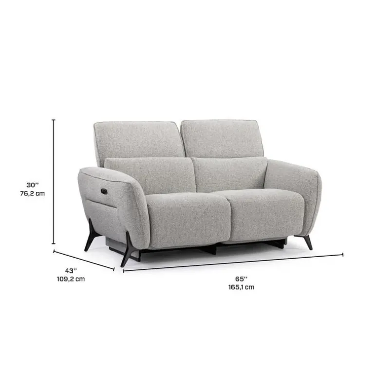 Power Reclining Loveseat with Adjustable Headrests - Fabric