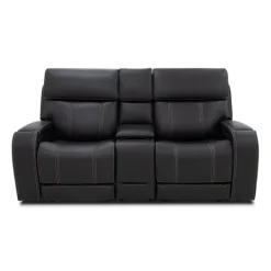 Power Reclining Loveseat with Adjustable Headrests, Console and Immersive Sound System