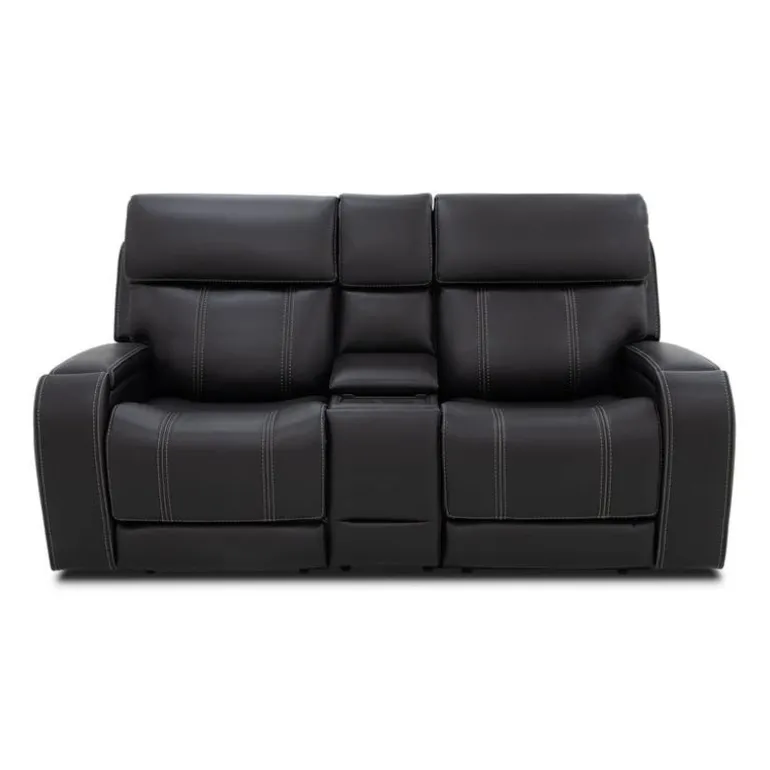Power Reclining Loveseat with Adjustable Headrests, Console and Immersive Sound System