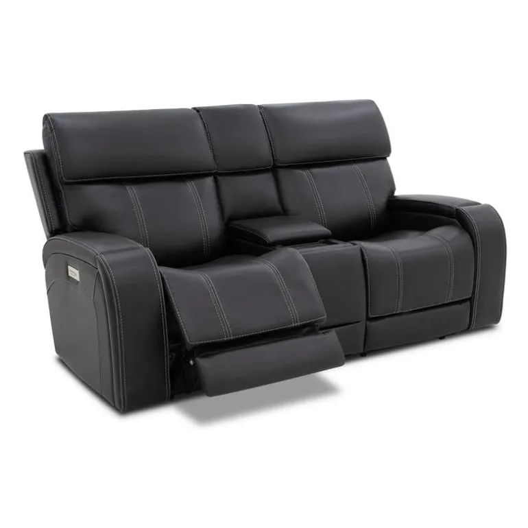 Power Reclining Loveseat with Adjustable Headrests, Console and Immersive Sound System
