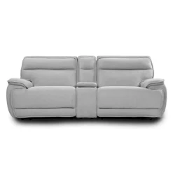 Power Reclining Modular Loveseat, Adjustable Headrests and Console with an Audio System - 3 pcs
