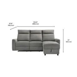Power Reclining Sectional and Right-Side Chaise with Storage