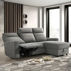 Power Reclining Sectional and Right-Side Chaise with Storage