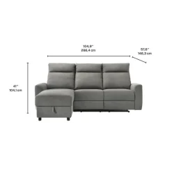 Power Reclining Sectional and Left-Side Chaise with Storage