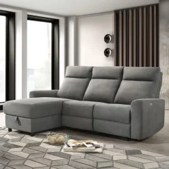 Power Reclining Sectional and Left-Side Chaise with Storage