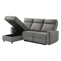 Power Reclining Sectional and Left-Side Chaise with Storage
