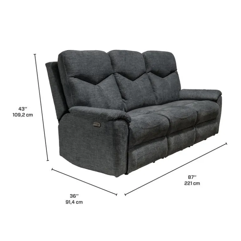 Power Reclining Sofa - Grey