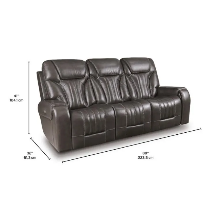 Power Reclining Sofa with Adjustable Headrests