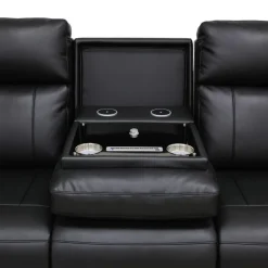 Power Reclining Sofa with Massage, Heat, and Fold-Down Backrest with Built-In Sound System