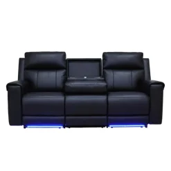 Power Reclining Sofa with Massage, Heat, and Fold-Down Backrest with Built-In Sound System
