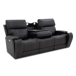 Power Reclining Sofa with Adjustable Headrests, Fold-Down Seat and Immersive Sound System