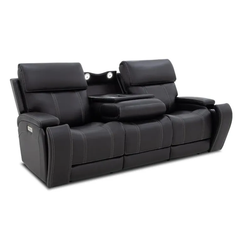 Power Reclining Sofa with Adjustable Headrests, Fold-Down Seat and Immersive Sound System