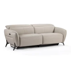 Power Reclining Sofa with Adjustable Headrests - Genuine Leather