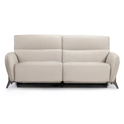 Power Reclining Sofa with Adjustable Headrests - Genuine Leather