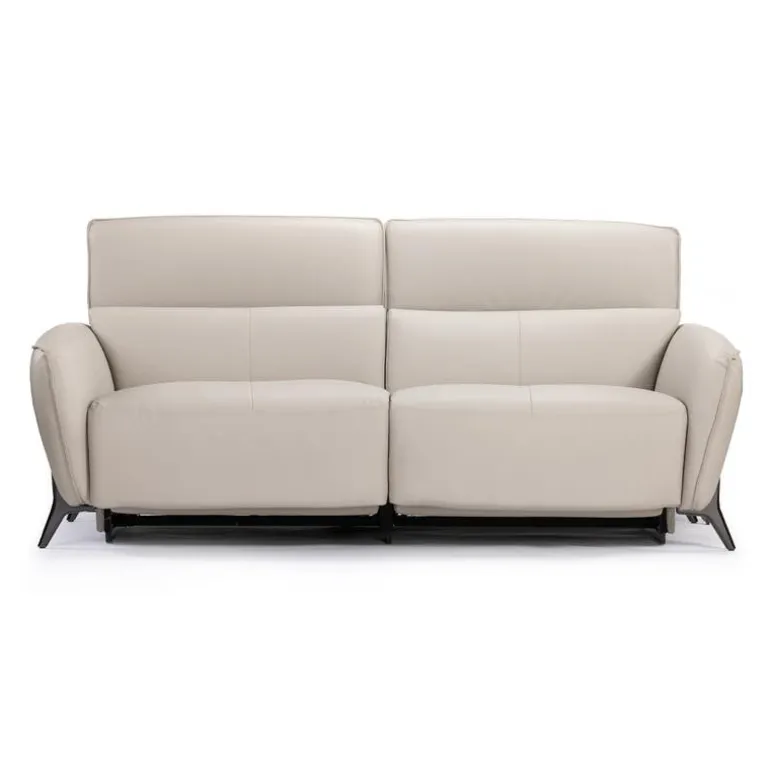 Power Reclining Sofa with Adjustable Headrests - Genuine Leather