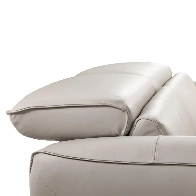 Power Reclining Sofa with Adjustable Headrests - Genuine Leather