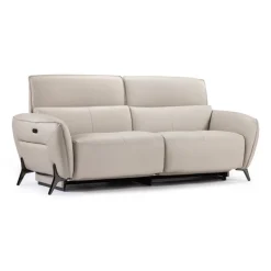 Power Reclining Sofa with Adjustable Headrests - Genuine Leather