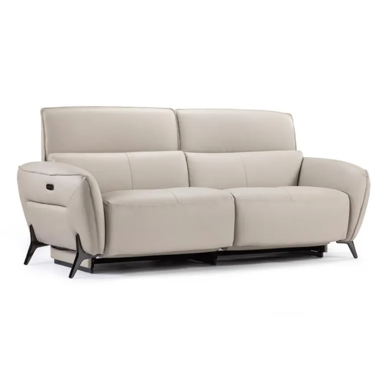 Power Reclining Sofa with Adjustable Headrests - Genuine Leather