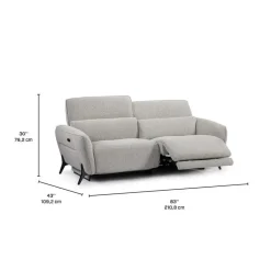 Power Reclining Sofa with Adjustable Headrests - Fabric