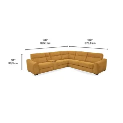 Power Reclining Topaz Sleeper Sectional with Console - 6 pcs