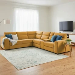 Power Reclining Topaz Sleeper Sectional with Console - 6 pcs