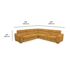Power Reclining Topaz Sleeper Sectional with Console - 6 pcs
